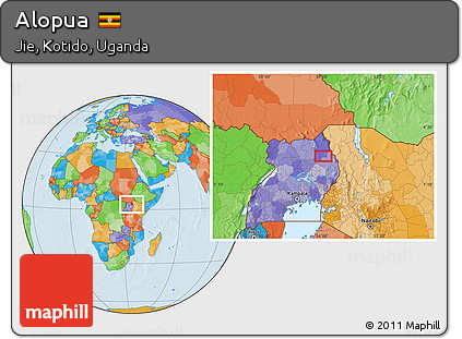 Political Location Map of Alopua