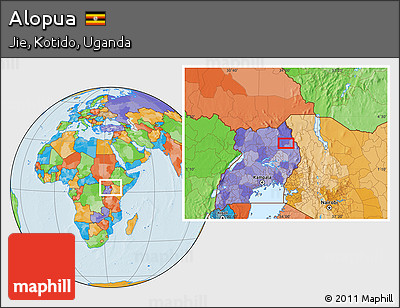 Political Location Map of Alopua