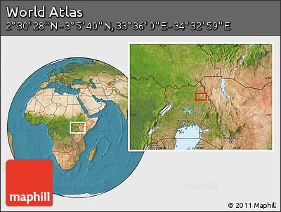 Satellite Location Map of the Area around 2° 48' 4" N, 34° 4' 30" E