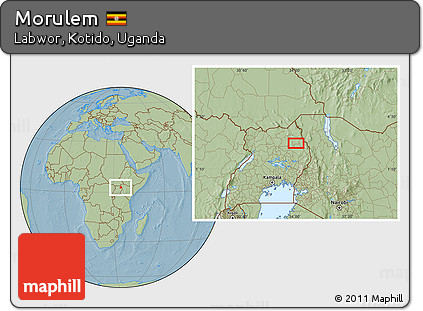 Savanna Style Location Map of Morulem, hill shading