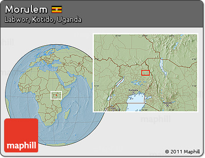 Savanna Style Location Map of Morulem, hill shading