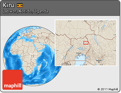 Shaded Relief Location Map of Kiru