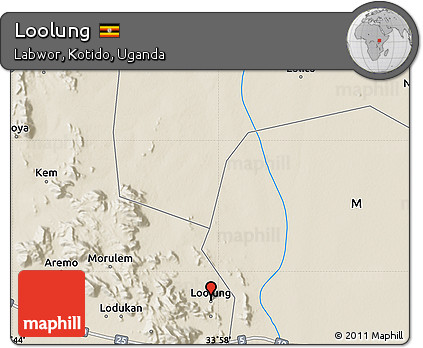 Shaded Relief Map of Loolung