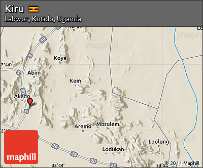 Shaded Relief Map of Kiru