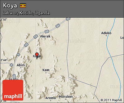 Shaded Relief Map of Koya