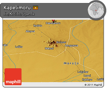 Physical Panoramic Map of Kapelimoru