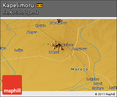 Physical Panoramic Map of Kapelimoru