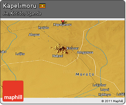 Physical Panoramic Map of Kapelimoru