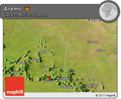 Satellite Panoramic Map of Aremo