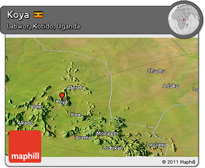 Satellite Panoramic Map of Koya