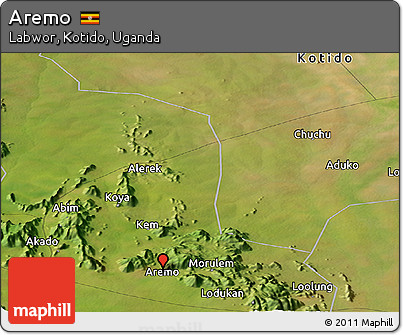 Satellite Panoramic Map of Aremo