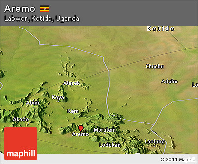 Satellite Panoramic Map of Aremo