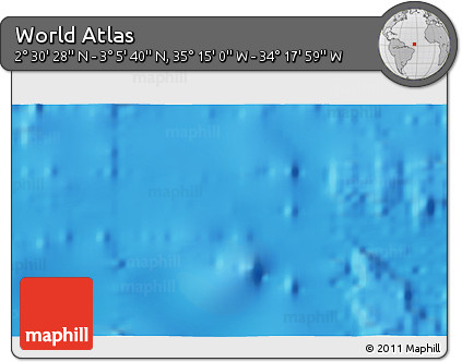 Physical 3D Map of the Area around 2° 48' 4" N, 34° 46' 29" W