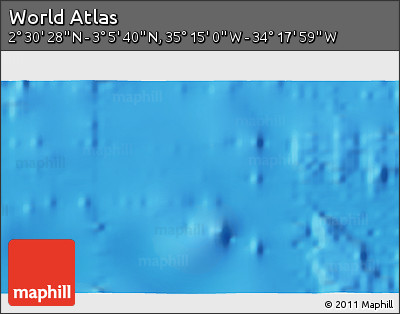 Physical 3D Map of the Area around 2° 48' 4" N, 34° 46' 29" W