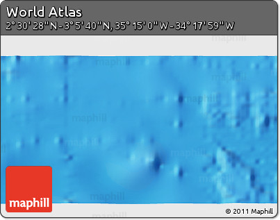 Physical 3D Map of the Area around 2° 48' 4" N, 34° 46' 29" W