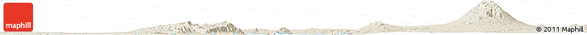 Shaded Relief Horizon Map of the Area around 2° 48' 4" N, 36° 37' 30" E
