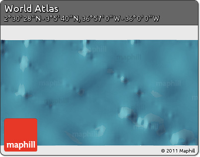 Satellite 3D Map of the Area around 2° 48' 4" N, 36° 28' 30" W