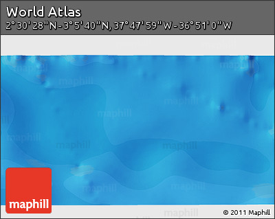 Political 3D Map of the Area around 2° 48' 4" N, 37° 19' 30" W