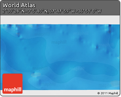 Political 3D Map of the Area around 2° 48' 4" N, 37° 19' 30" W
