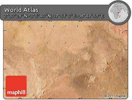 Satellite Map of the Area around 2° 48' 4" N, 38° 19' 30" E