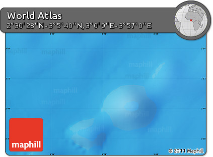 Physical Map of the Area around 2° 48' 4" N, 3° 28' 30" E