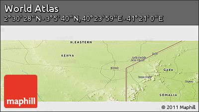 Physical Panoramic Map of the Area around 2° 48' 4" N, 40° 52' 30" E
