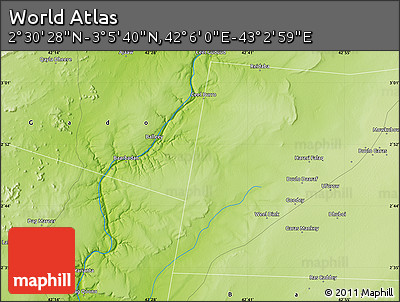 Physical Map of the Area around 2° 48' 4" N, 42° 34' 30" E