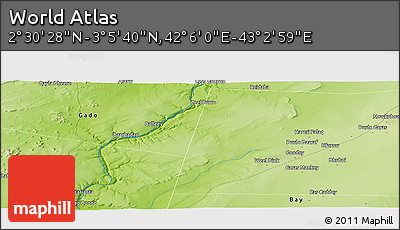 Physical Panoramic Map of the Area around 2° 48' 4" N, 42° 34' 30" E
