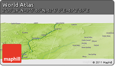 Physical Panoramic Map of the Area around 2° 48' 4" N, 42° 34' 30" E