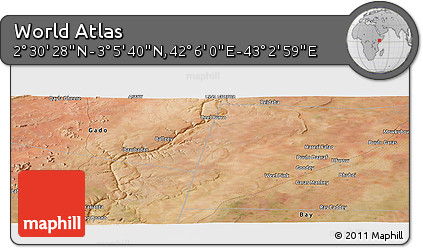 Satellite Panoramic Map of the Area around 2° 48' 4" N, 42° 34' 30" E