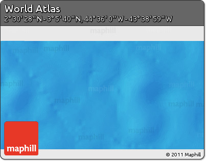 Physical 3D Map of the Area around 2° 48' 4" N, 44° 7' 30" W