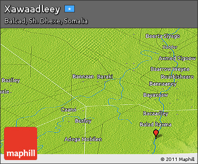Physical Panoramic Map of Xawaadleey
