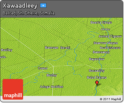Physical Panoramic Map of Xawaadleey