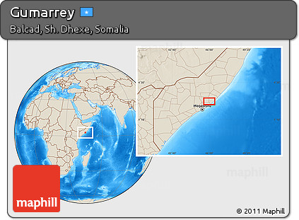 Shaded Relief Location Map of Gumarrey