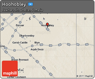 Shaded Relief Map of Hoohobley