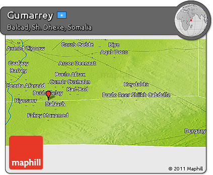 Physical Panoramic Map of Gumarrey