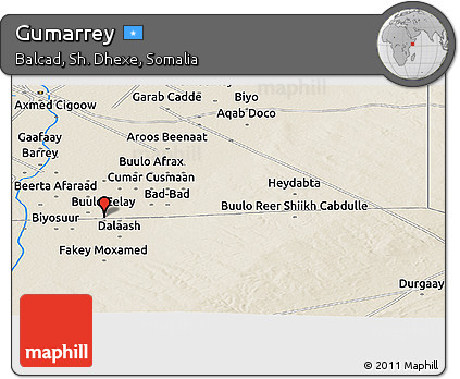 Shaded Relief Panoramic Map of Gumarrey