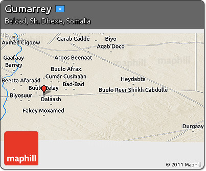 Shaded Relief Panoramic Map of Gumarrey