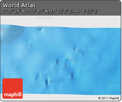 Shaded Relief 3D Map of the Area around 2° 48' 4" N, 47° 40' 29" E