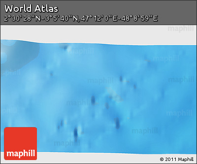 Shaded Relief 3D Map of the Area around 2° 48' 4" N, 47° 40' 29" E