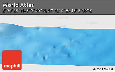 Physical Panoramic Map of the Area around 2° 48' 4" N, 47° 40' 29" E