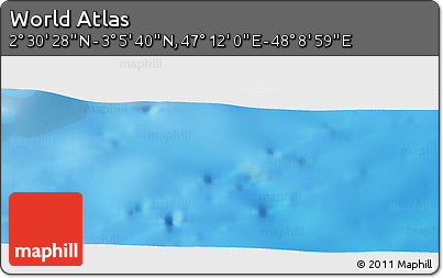 Physical Panoramic Map of the Area around 2° 48' 4" N, 47° 40' 29" E