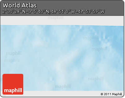 Physical 3D Map of the Area around 2° 48' 4" N, 48° 22' 30" W