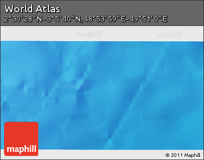 Shaded Relief 3D Map of the Area around 2° 48' 4" N, 49° 22' 30" E