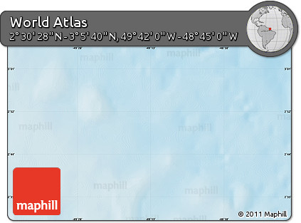 Shaded Relief Map of the Area around 2° 48' 4" N, 49° 13' 30" W