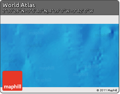 Shaded Relief 3D Map of the Area around 2° 48' 4" N, 4° 10' 30" W