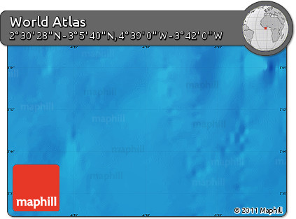 Shaded Relief Map of the Area around 2° 48' 4" N, 4° 10' 30" W