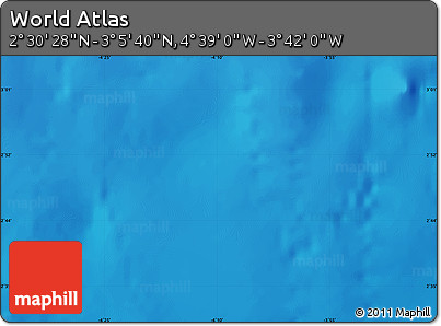 Shaded Relief Map of the Area around 2° 48' 4" N, 4° 10' 30" W