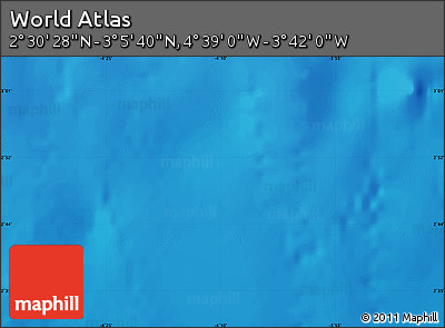 Shaded Relief Map of the Area around 2° 48' 4" N, 4° 10' 30" W