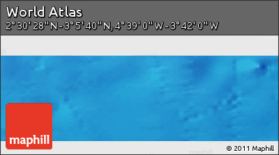 Shaded Relief Panoramic Map of the Area around 2° 48' 4" N, 4° 10' 30" W